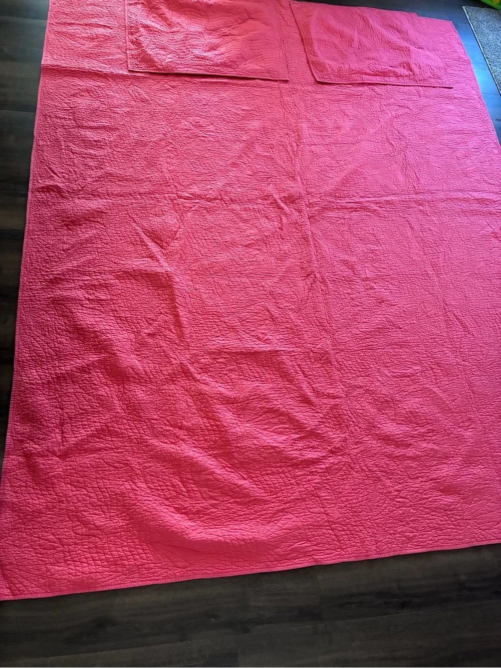 Home Classics Coastal Living Coral King Quilt Set Seashell Starfish 2 Shams